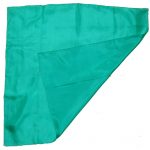 Emerald green silk pocket square with hand rolled edges