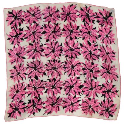 Pink poinsettia design silk square