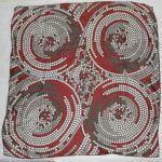 Richard Allan silk scarf with a circle design in red and grey