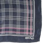 Leehaus dark blue hand rolled edge silk scarf