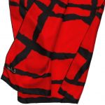 Echo red and black long silk scarf