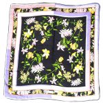 Basile flower design silk scarf