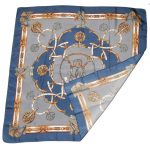 Vintage St Michael hand rolled edge saddlery design silk scarf