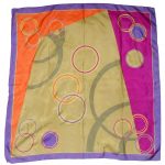Vintage Ellen Tracy silk scarf in a bold colourful design
