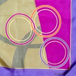 Vintage Ellen Tracy silk scarf in a bold colourful design