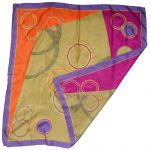 Vintage Ellen Tracy silk scarf in a bold colourful design