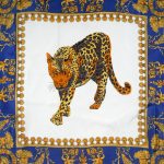 Leopard design silk scarf