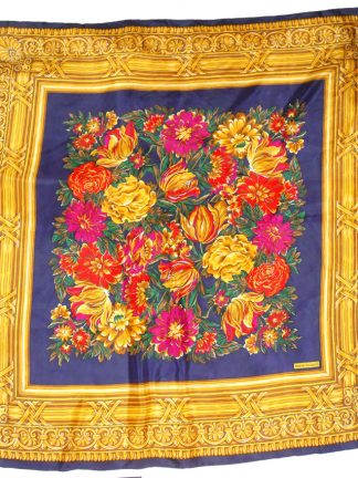 Harvé Benard flower design silk scarf