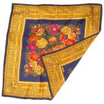 Harvé Benard flower design silk scarf