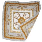 Silver and gold saddlery design silk scarf made in Italy