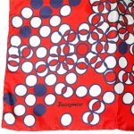 Jacqmar red white and blue spot design silk scarf