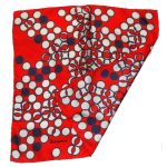 Jacqmar red white and blue spot design silk scarf