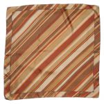 Silk scarf with diagonal stripe design in shades of brown