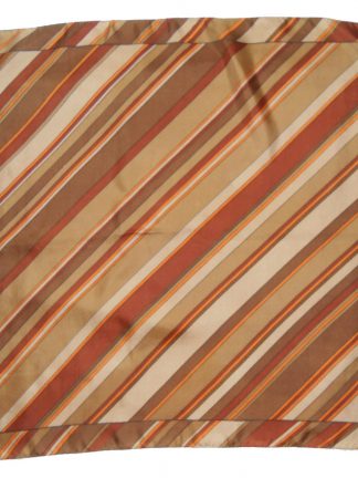 Silk scarf with diagonal stripe design in shades of brown