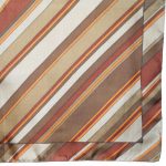 Silk scarf with diagonal stripe design in shades of brown