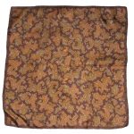Brown paisley design silk scarf