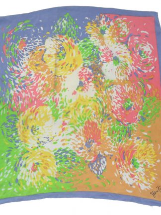 Diane Freis multi colour abstract silk scarf
