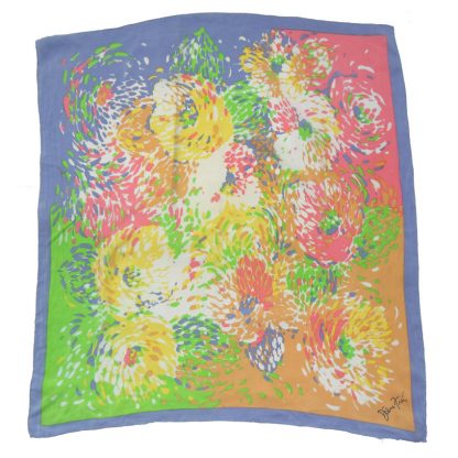 Diane Freis multi colour abstract silk scarf
