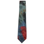 Moschino silk tie with scenes of Paris design