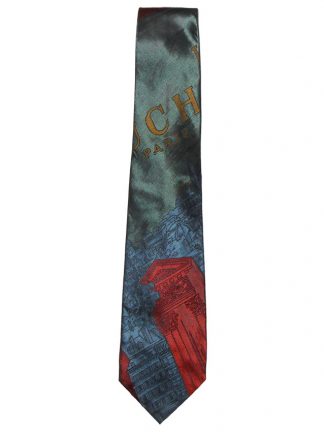 Moschino silk tie with scenes of Paris design