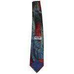 Moschino silk tie with scenes of Paris design