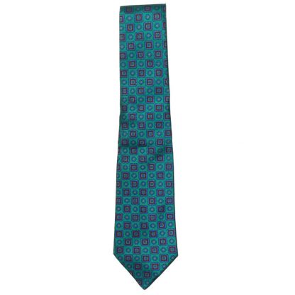 The Silk Company bright green, blue and red silk tie