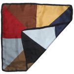 Circle and segment colour design silk square