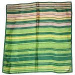Jacqmar green and pink striped silk scarf