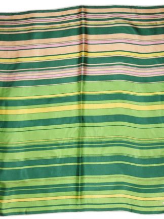 Jacqmar green and pink striped silk scarf