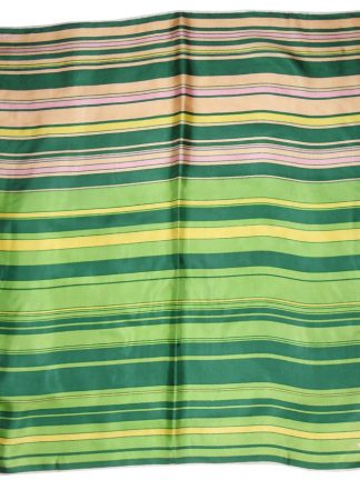 Jacqmar green and pink striped silk scarf