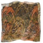 Large chiffon silk scarf with a design of jungle animals