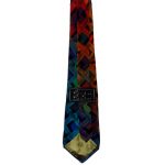 Multi colour hand painted silk tie