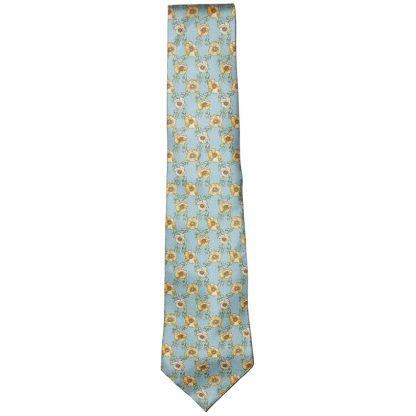 Roderick Charles yellow flower design silk tie