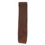 Brown silk knit tie