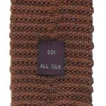 Brown silk knit tie