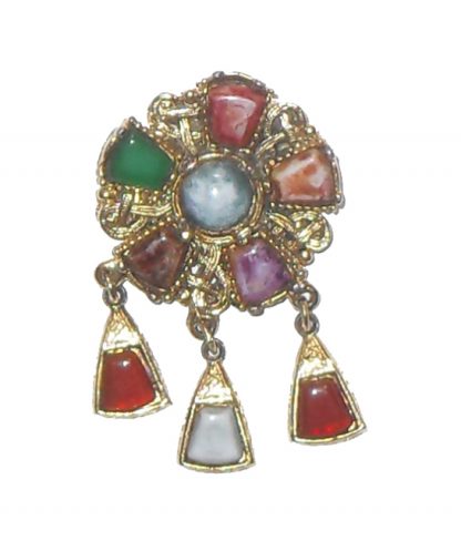 Scarf clip set with different coloured stones