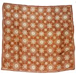 Snowflake design on a brown background silk scarf