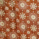 Snowflake design on a brown background silk scarf