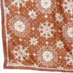 Snowflake design on a brown background silk scarf