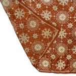Snowflake design on a brown background silk scarf
