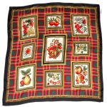 Fruit and tartan design scarf