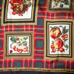 Fruit and tartan design scarf