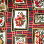 Fruit and tartan design scarf