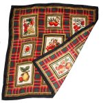 Fruit and tartan design scarf