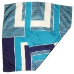 Blue block design silk scarf