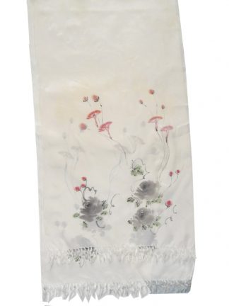 Long silk scarf with a delicate flower design