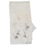 Long silk scarf with a delicate flower design
