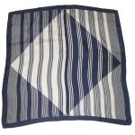 Blue and white stripe silk scarf