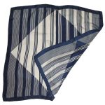 Blue and white stripe silk scarf