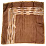 Italian silk scarf with a brown stripe design